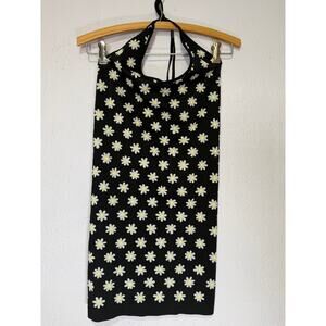 No Boundaries Daisy Halter Dress Small Black Y2K 90s Coquette Soft Girl Floral